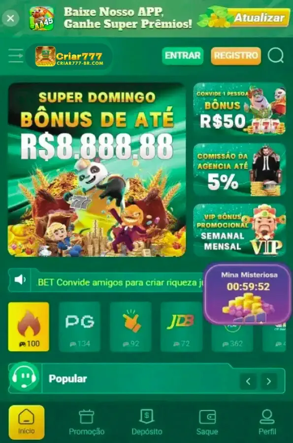 Aplicativo CRIAR777 banner